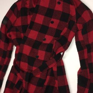Red and black plaid mossimo coat